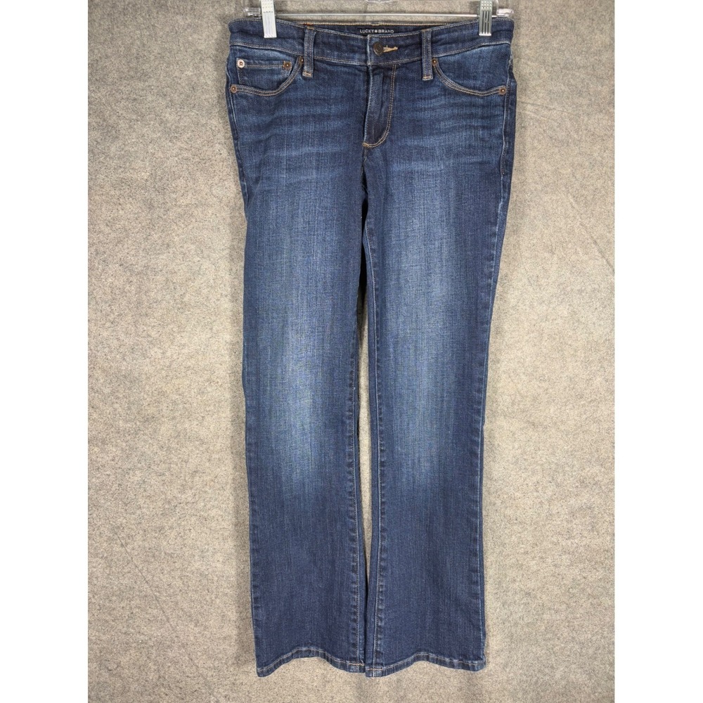 Lucky Brand Sweet Boot Ankle Jeans Womens 2/26 Dark Wash Blue Denim Mid Rise